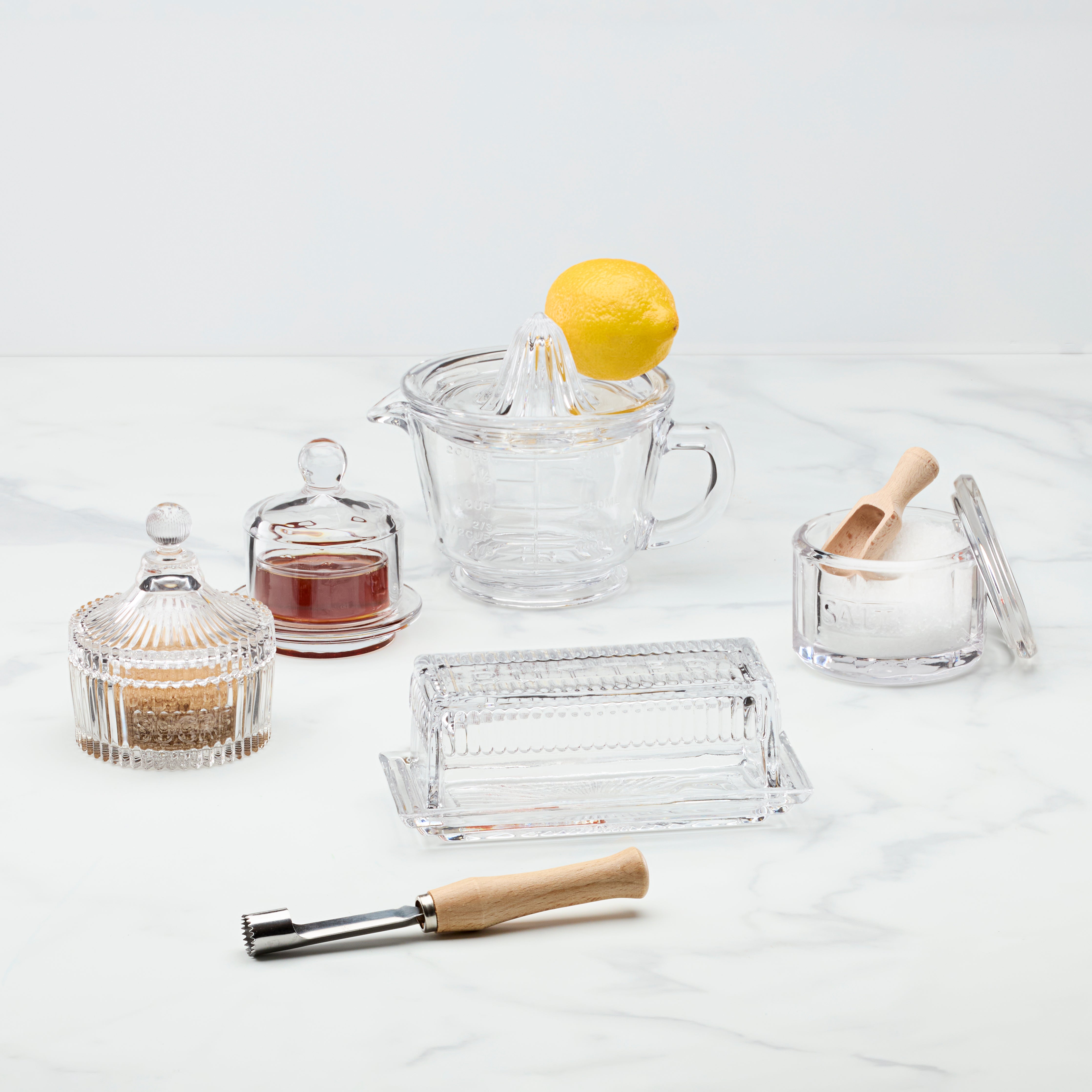 Glass Salt Pot With Scoop